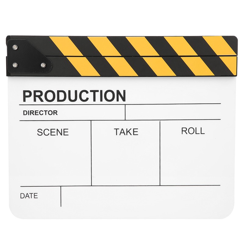 30x25CM Acrylic Clapperboard Director Movie Film BuiltIn Magnet Photography Action