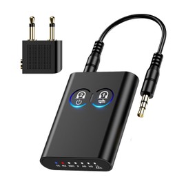ORIA Bluetooth Transmitter Receiver, Bluetooth Headphone Adapter, Bluetooth 5.2 Adapter for TV, Dual Connection, Indicator Light, AptX Adaptive, Bluetooth Transmitter 3.5mm for Airplane, Car, PC