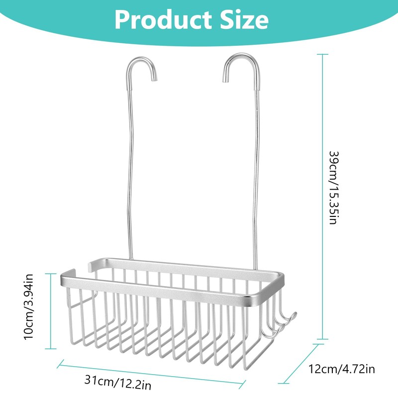 PZJFH Shower Caddy, Hook Design Shower Shelf，Strong Load-Bearing Capacity Shower，Bathroom