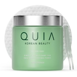 QUIA - Almohadillas de tóner AHA/BHA de doble acción exfolian e hidratan todo en uno, fórmula calmante para pieles sensibles, reduce puntos negros y manchas, 70 almohadillas texturizadas suaves