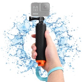 Waterproof Camera Handle, Underwater Monopod, Camera Floating Rod, Diving Selfie Stick, Non-Slip Floating Handle with Screw Adapter, Floating Hand Grip for GoPro (Orange)