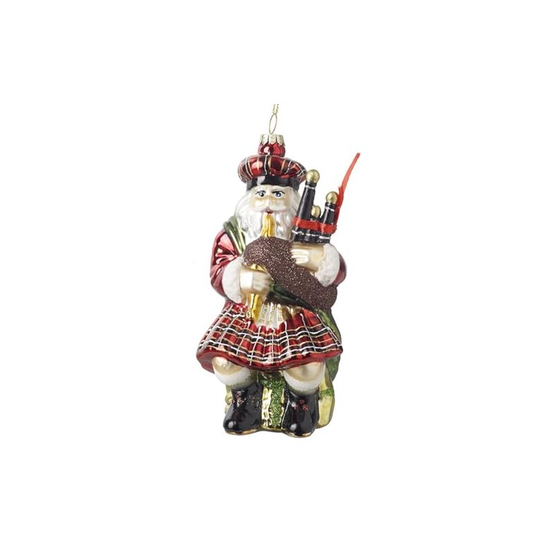 Heaven Sends Scottish Santa with Bagpipes Christmas Tree Decoration