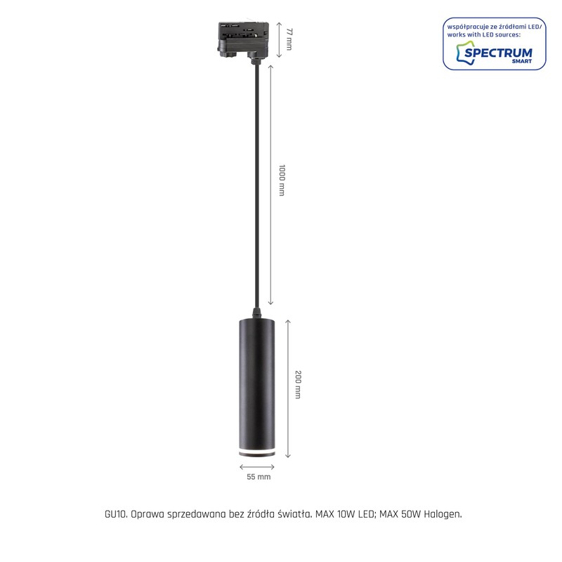 Madara Mini Ring GU10 3-Phase Pendant Light Black