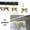 12pcs Bow Knot Shower Curtain Hooks, Decorative Bathroom Curtain Rings