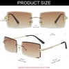 NIDOVIX Rimless Rectangle Sunglasses For Women Men Fashion Frameless UV400