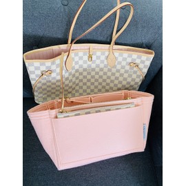 AlgorithmBags designed for LV Neverfull GM Purse Organizer Insert with Zippers Luxury Bag Shaper Liner (Rose Ballerine)