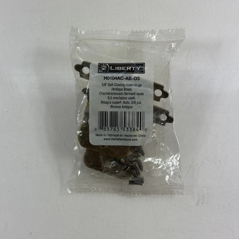 Liberty (2 Hinges) 3/8” Self Closing Hinge (Antique Brass) H0104AC-AB-03