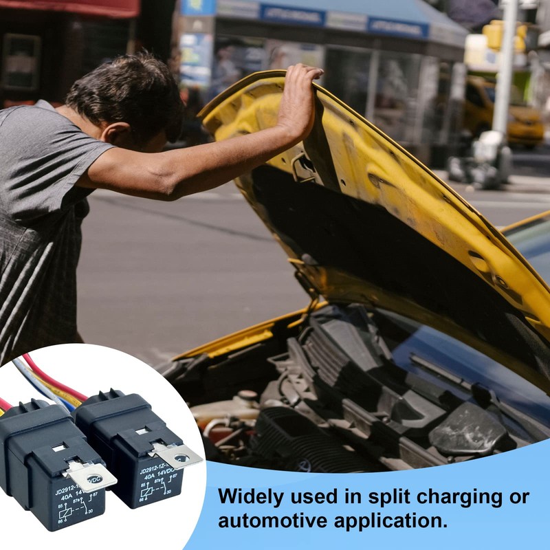 2 Pack Waterproof Relay and Harness Kit 40A 14V DC,