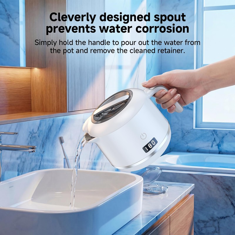 Ultrasonic Retainer Cleaner Machine 45kHz Dental Cleaning Pod 5 Modes