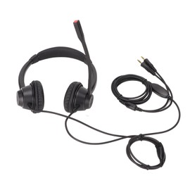 Telephone Headset Noise Reduction Dual 3.5mm Plug Binaural Business Headphone with Mic Volume Control for PC Call Center