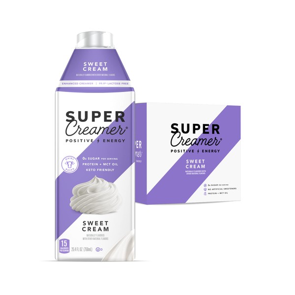 KITU SUPER COFFEE Keto Coffee Creamer | 0g Added Sugar, 2g Protein, 40 Calories [Sweet Cream] 25.4 Fl Oz, 3 Pack