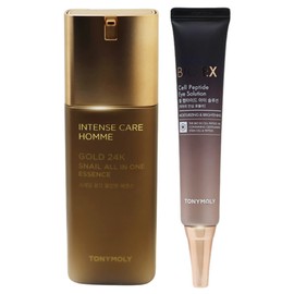 Tony Moly Intense Care Gold 24K Snail Homme All-in-One + Bio EX Cell Peptide Eye Solution / 토니모리 인텐스케어 골드24K 스네일 옴므 올인원+바이오 이엑스 셀 펩타이드 아이솔루션