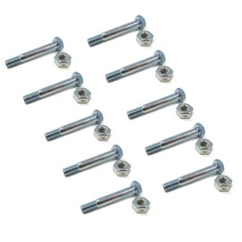 The ROP Shop | (Pack of 10) Shear Pin Bolt & Nut for John Deere Snowblower 524D, 724D, 826D 20"