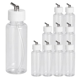OPHIR 10x Airbrush 80cc Plastic Bottles Paint Jars for Single Action Airbrush Siphon Feed Air Brush