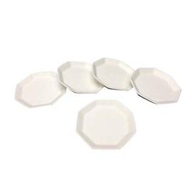Kamidano-no-Sato Octagonal Plate, 2 Size, Set of 5, White