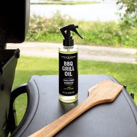 CARON & DOUCET - BBQ Grill Cleaner Oil | 100% Plant-Based & Vegan | Best for Cleaning Barbeque Grills & Grates | Use with Wooden Scrapers, Brushes, Accessories & Tools | Great Gift for Dad! (2X 8oz)