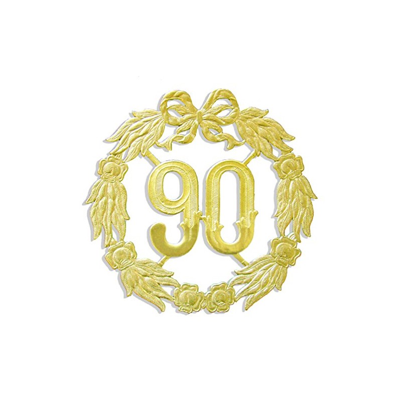 Kunze A013070901 Anniversary Number 90, Diameter 27 cm, Gold