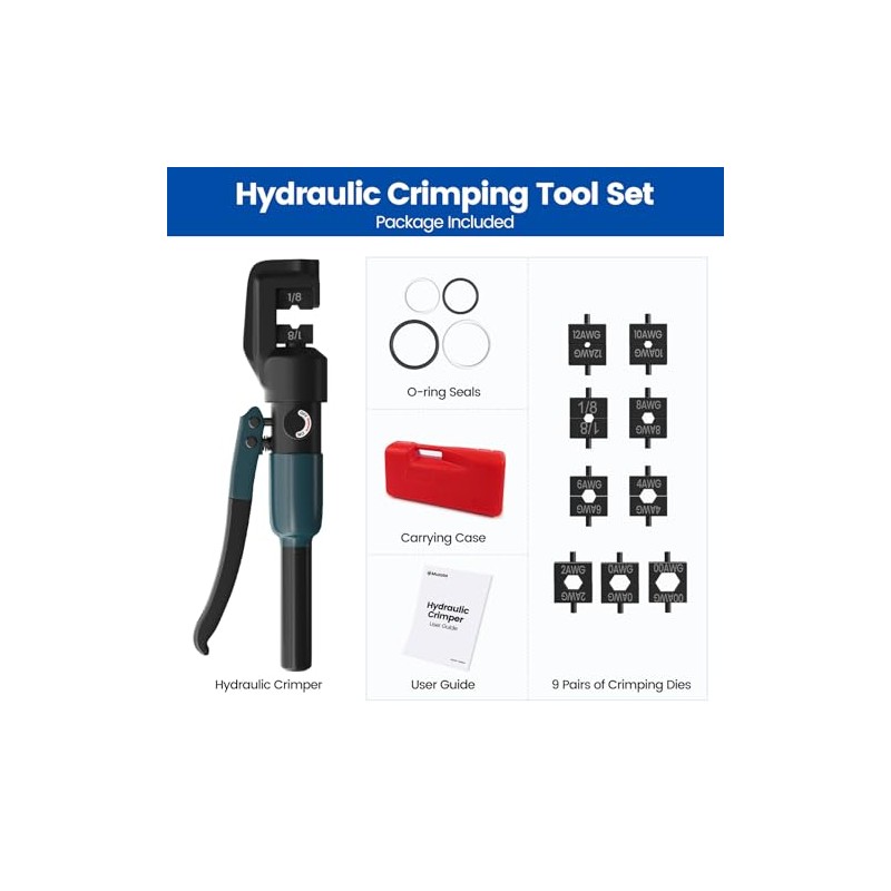 Muzata Upgraded Custom Hydraulic Crimping Tool Hydraulic Crimper with 9