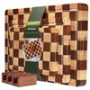 Checkerboard Cutting Board 3-PC Set, Solid Wooden Chopping Board, Acacia