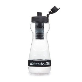 WATER TO GO Filter Bottle with Replaceable 3 Stage Filter which removes 99.99% of Bacteria & Contaminents and Improves Taste - Hiking, Camping & Travelling - BPA Free, 50cl (BLACK)