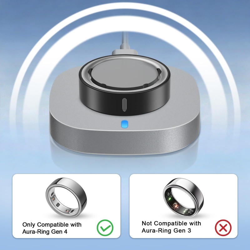 ZOOROO Charger Compatible with Aura-Ring 4 Size 7, Fast Charging
