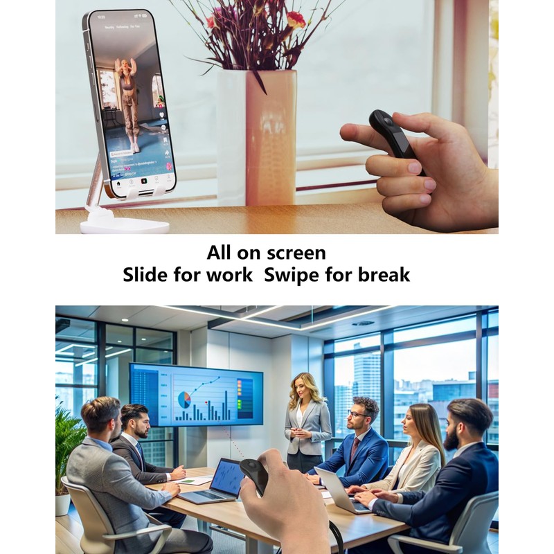 GUVOHUT Air Mouse Bluetooth Presenter with Touchpad for PC/iOS/Android, Rechargeable
