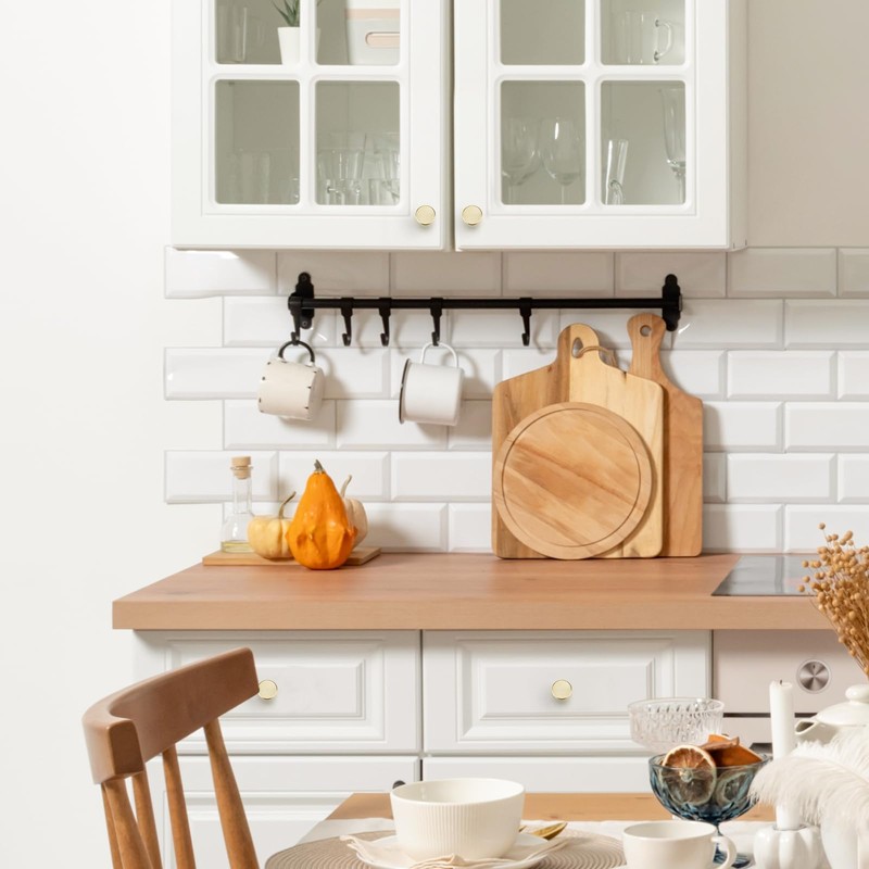 Ravinte Decor 30 Pack Brushed Brass Cabinet Knobs, 1-3/16 Inch