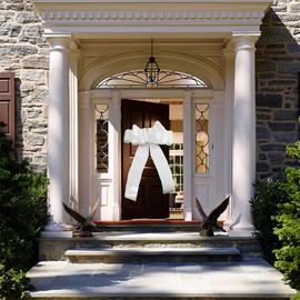 LHMTFCYY 1Pcs Giant Car Bow,21 Inch Giant Gift Bow for Large Gift Decoration,Giant Presents,Lady Surprise Party,Wedding Reception,Birthday,Christmas Bows for Car,Gift Bow (white)