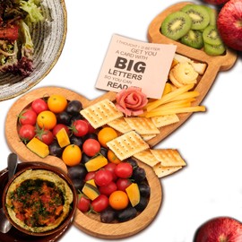 Jiulory Extra Large Cheese Board, Charcuterie Board, Solid Wood Party Platter for Housewarming, Bachelorette, Engagement