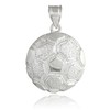 925 Sterling Silver Sports Charm Textured Soccer Ball Pendant Necklace,