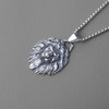 xuanhang Unisex Stainless Steel Lion Head Pendant Necklace for Men