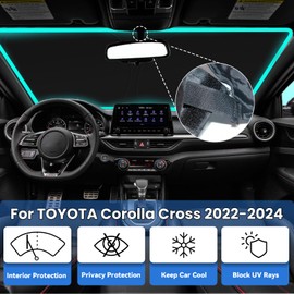 PAIMOHO Windshield Sun Shade for Toyota Corolla Cross 2022 2023 2024, Car Front Window Sunshade with 240T Sun Visor Protector Blocks UV Rays Heat Sun Shield Accessories