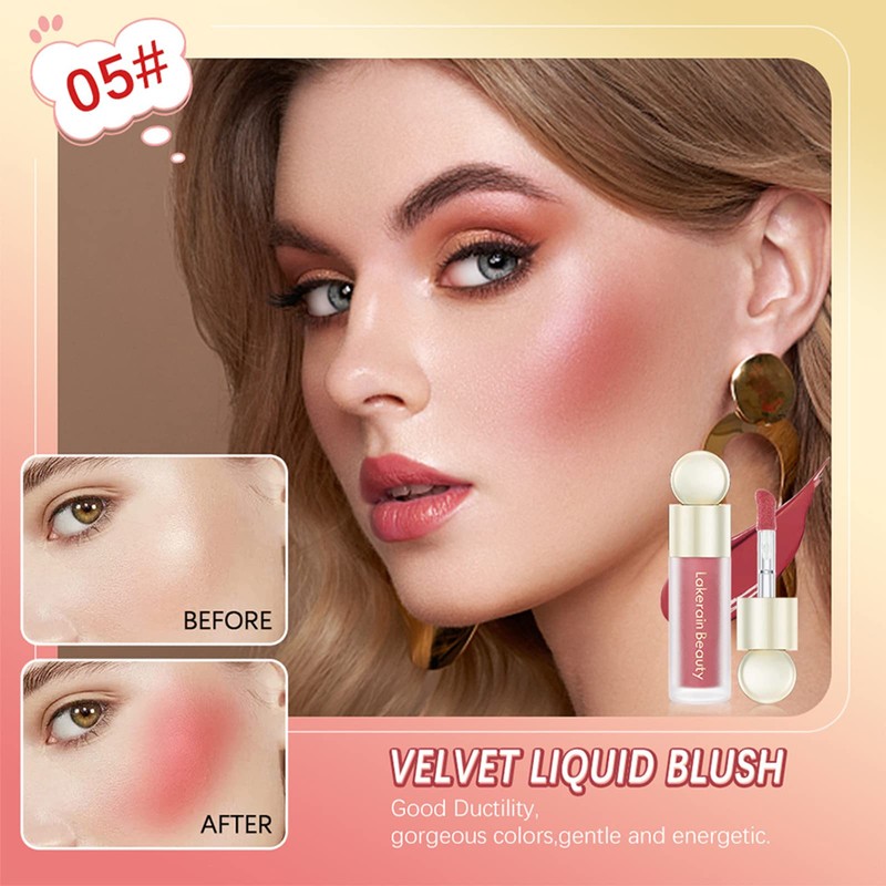 BEFIVECOK Liquid Blush, Natural Matte Velvet Finish, Soft Cream Liquid
