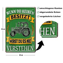 schilderkreis24 Tin Sign 20 x 30 cm - Funny Sign for Farmers and Tractor Fans, Decoration & Gift Idea (Wenn du keinen besitzt verstehen)