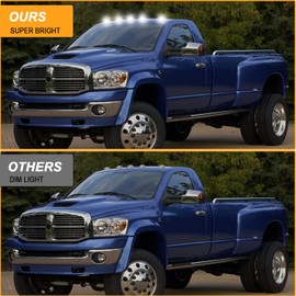 R&F Auto LED Cab Lights 5Pcs Clear Lens Cab Roof Marker Lights Compatible with Ram 1500 2500 3500 (2003-2018) Pickup Trucks Roof Running Lamps