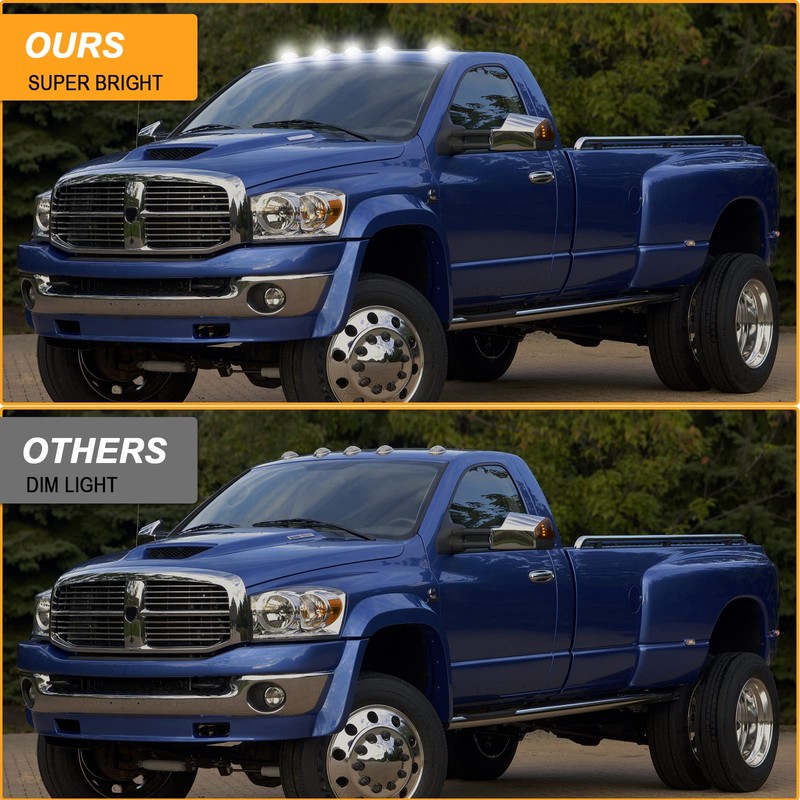 R&F Auto LED Cab Lights 5Pcs Clear Lens Cab Roof