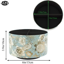 Czzmy Round Pen Holder, Leather, 360° Rotatable, Remote Control Holder, Rotating Bedside Table, TV Remote Control, Desk Organiser for Pens, Office Supplies, Storage Box (1-Beige)