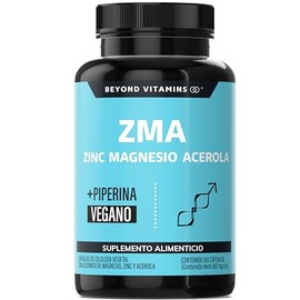 Zinc Magnesio Acerola (ZMA)  Con Piperina para mxima absorcin  Sin Azcar - Suplemento Alimenticio Vegano Beyond Vitamins - Ingredientes NON GMO (180  
