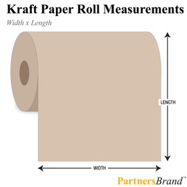 Partners Brand PKP1830 Kraft Paper Rolls, 30#, 18" x 1, 200', Kraft