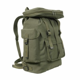 ROTHCO 2304 OD GREEN EUROPEAN STYLE RUCKSACKS H.W. COTTON CANVAS 20 X 13 X 71/2