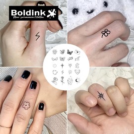 Boldink Semi-permanent tattoos, party gifts, realistic finger tattoos, waterproof and non-reflective, suitable for boys and girls, exquisite packaging(Finger Tattoo 5)