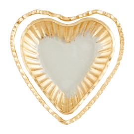 Mud Pie Glass Heart Tidbit Trays, small 5 1/2' x 5 1/2" | large 6 1/2" x 6 1/2", GOLD
