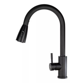 Cnx Mezcladora Flexible Monomando Para Fregadero Negro