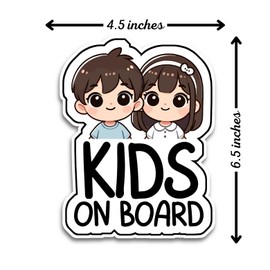 Baby on Board Signs for Car, 6.5 x 4.5 Kids on Board, Waterproof and UV-Resistant Baby on Board Sticker, Durable Baby Sign for Safety Awareness, Easy to Apply for Window or Bumper