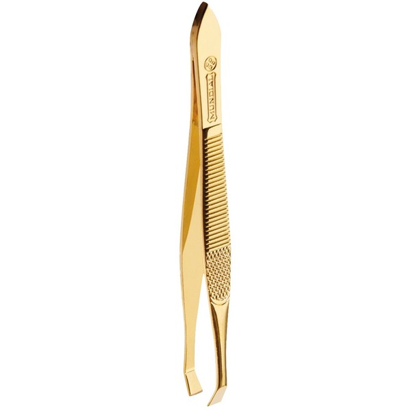 Mundial Gold Series Tweezers with Straight Tip - 3-Inch Stainless Steel Precision Tweezers for Eyebrow Shaping, Splinter Removal, and Crafting