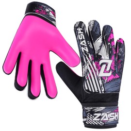 ZASH Soccer Goalie Gloves, Football Goalkeeper Gloves for Kids Boys Youth & Adult Along with 4mm Latex Super (Pink, Size 5 Suitable for 9 to 12 Years Old)