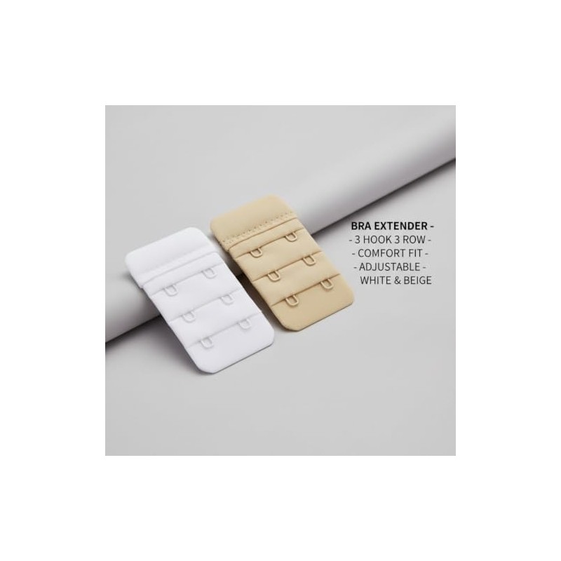 Soft Bra Extender 3 Hook, 6-Pack Comfortable Bra Back Extenders