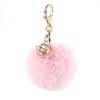 Wisafory Pompoms Key Ring with Rhinestone Faux Fur Bag Pendant