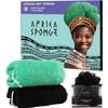 Esponja de red africana AFN-BlackSeawave para exfoliación corporal profunda y