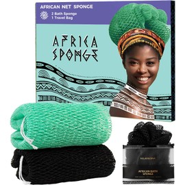 Esponja de red africana AFN-BlackSeawave para exfoliación corporal profunda y piel suave